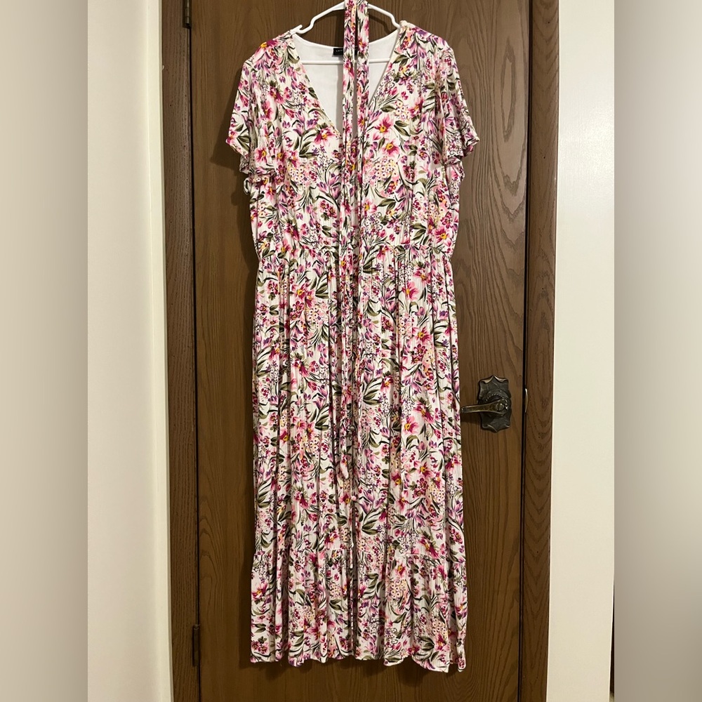 Lane Bryant Pink Floral Maxi Dress